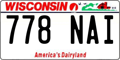 WI license plate 778NAI