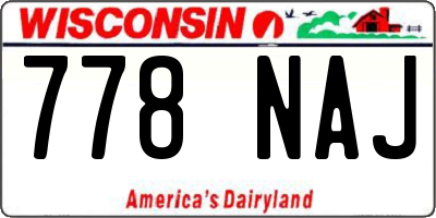 WI license plate 778NAJ