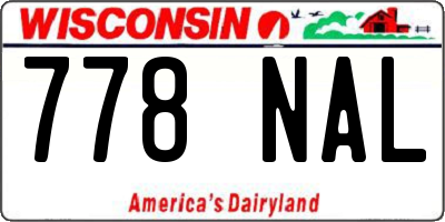 WI license plate 778NAL