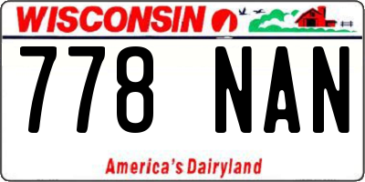 WI license plate 778NAN