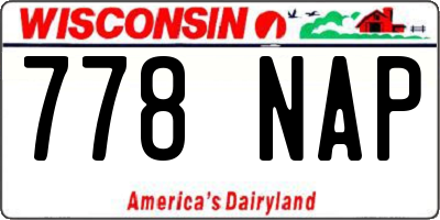 WI license plate 778NAP