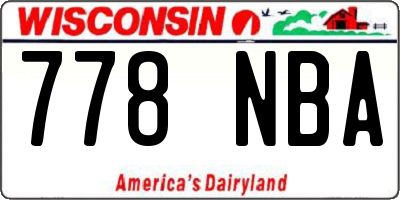 WI license plate 778NBA