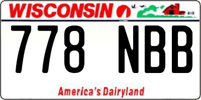 WI license plate 778NBB