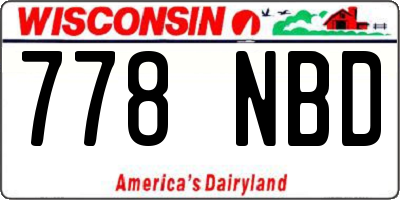 WI license plate 778NBD