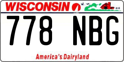 WI license plate 778NBG