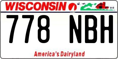 WI license plate 778NBH