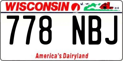 WI license plate 778NBJ