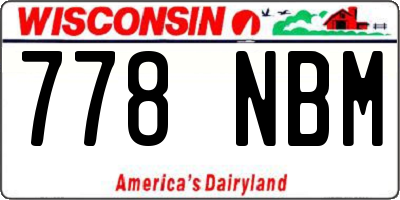 WI license plate 778NBM