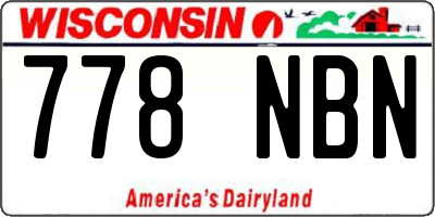 WI license plate 778NBN