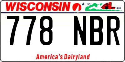 WI license plate 778NBR