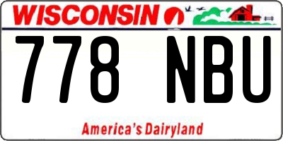 WI license plate 778NBU