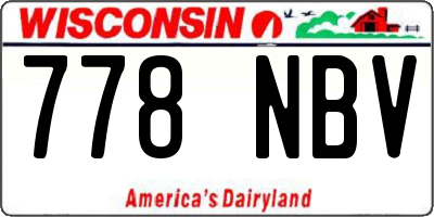 WI license plate 778NBV
