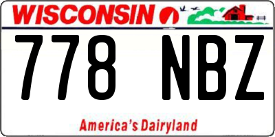 WI license plate 778NBZ