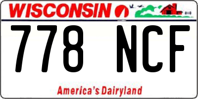 WI license plate 778NCF