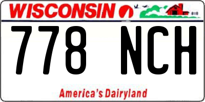 WI license plate 778NCH