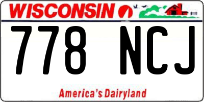 WI license plate 778NCJ