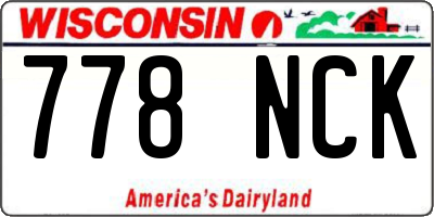 WI license plate 778NCK