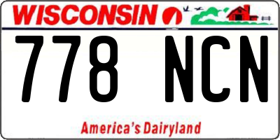 WI license plate 778NCN
