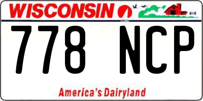 WI license plate 778NCP