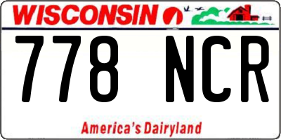 WI license plate 778NCR