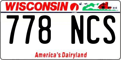 WI license plate 778NCS