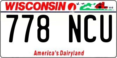 WI license plate 778NCU