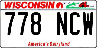 WI license plate 778NCW