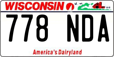 WI license plate 778NDA