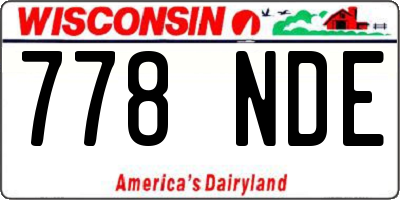 WI license plate 778NDE
