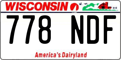 WI license plate 778NDF
