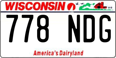 WI license plate 778NDG
