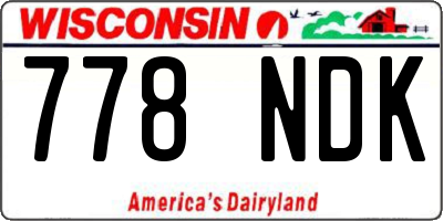 WI license plate 778NDK