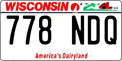 WI license plate 778NDQ