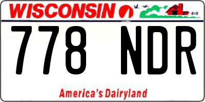 WI license plate 778NDR