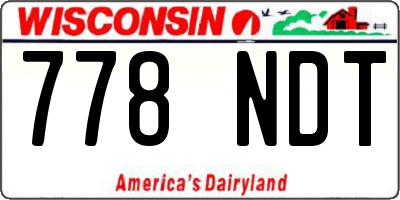 WI license plate 778NDT