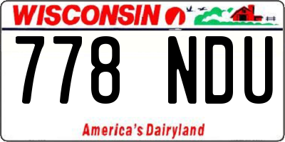 WI license plate 778NDU