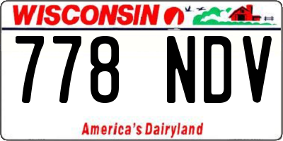 WI license plate 778NDV