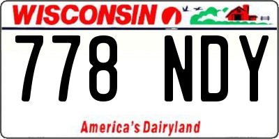 WI license plate 778NDY