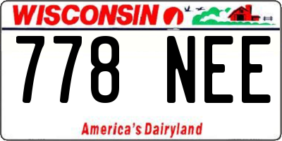 WI license plate 778NEE
