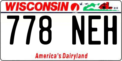 WI license plate 778NEH