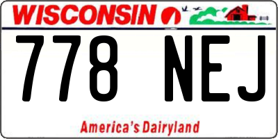 WI license plate 778NEJ