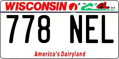WI license plate 778NEL