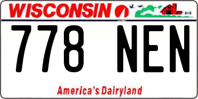 WI license plate 778NEN
