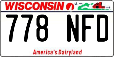 WI license plate 778NFD