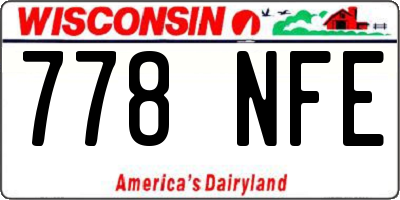 WI license plate 778NFE