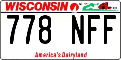 WI license plate 778NFF