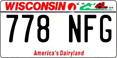 WI license plate 778NFG
