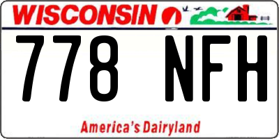 WI license plate 778NFH
