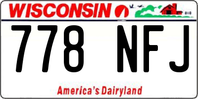 WI license plate 778NFJ