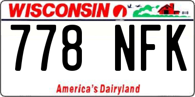 WI license plate 778NFK